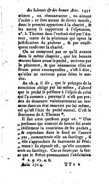 Mémoires pour l'histoire des sciences & des beaux-arts recüeillies par l'ordre de Son Altesse Serenissime Monseigneur Prince souverain de Dombes