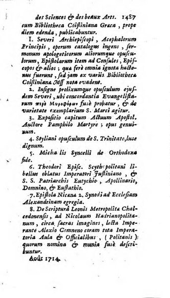 Mémoires pour l'histoire des sciences & des beaux-arts recüeillies par l'ordre de Son Altesse Serenissime Monseigneur Prince souverain de Dombes