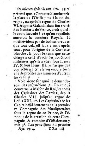 Mémoires pour l'histoire des sciences & des beaux-arts recüeillies par l'ordre de Son Altesse Serenissime Monseigneur Prince souverain de Dombes