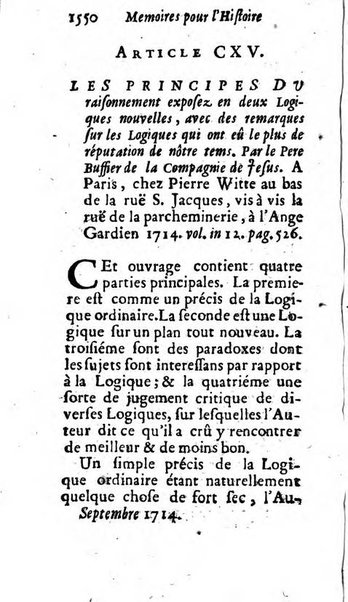 Mémoires pour l'histoire des sciences & des beaux-arts recüeillies par l'ordre de Son Altesse Serenissime Monseigneur Prince souverain de Dombes