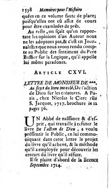 Mémoires pour l'histoire des sciences & des beaux-arts recüeillies par l'ordre de Son Altesse Serenissime Monseigneur Prince souverain de Dombes