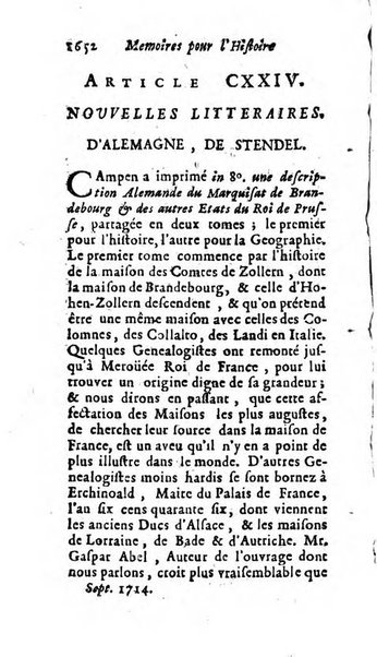 Mémoires pour l'histoire des sciences & des beaux-arts recüeillies par l'ordre de Son Altesse Serenissime Monseigneur Prince souverain de Dombes