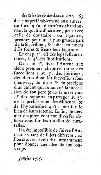 Mémoires pour l'histoire des sciences & des beaux-arts recüeillies par l'ordre de Son Altesse Serenissime Monseigneur Prince souverain de Dombes