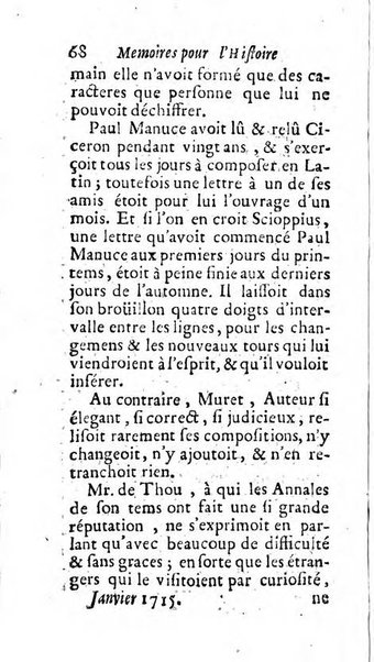 Mémoires pour l'histoire des sciences & des beaux-arts recüeillies par l'ordre de Son Altesse Serenissime Monseigneur Prince souverain de Dombes