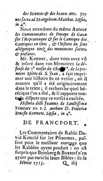 Mémoires pour l'histoire des sciences & des beaux-arts recüeillies par l'ordre de Son Altesse Serenissime Monseigneur Prince souverain de Dombes