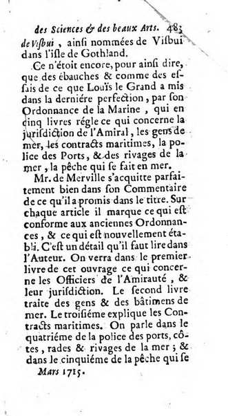 Mémoires pour l'histoire des sciences & des beaux-arts recüeillies par l'ordre de Son Altesse Serenissime Monseigneur Prince souverain de Dombes