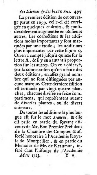 Mémoires pour l'histoire des sciences & des beaux-arts recüeillies par l'ordre de Son Altesse Serenissime Monseigneur Prince souverain de Dombes