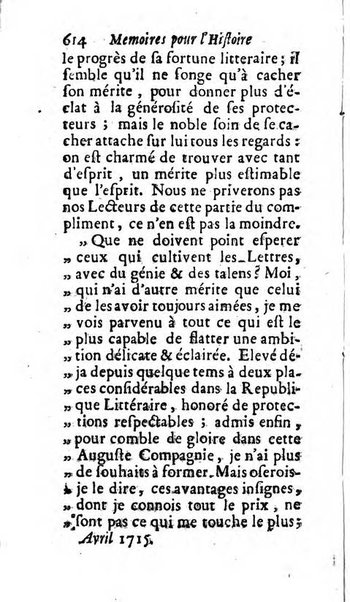 Mémoires pour l'histoire des sciences & des beaux-arts recüeillies par l'ordre de Son Altesse Serenissime Monseigneur Prince souverain de Dombes