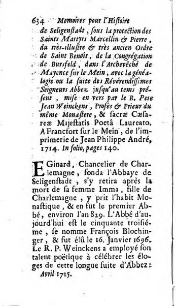 Mémoires pour l'histoire des sciences & des beaux-arts recüeillies par l'ordre de Son Altesse Serenissime Monseigneur Prince souverain de Dombes