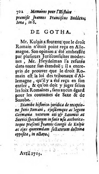 Mémoires pour l'histoire des sciences & des beaux-arts recüeillies par l'ordre de Son Altesse Serenissime Monseigneur Prince souverain de Dombes