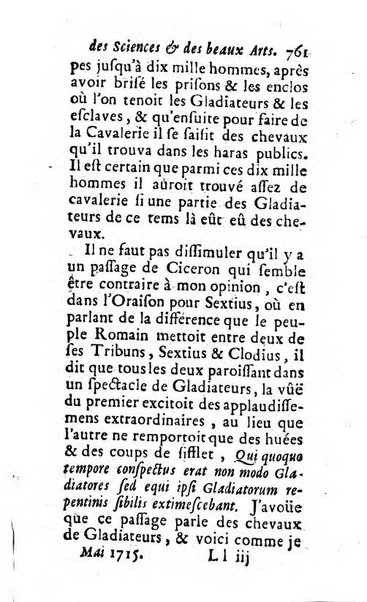 Mémoires pour l'histoire des sciences & des beaux-arts recüeillies par l'ordre de Son Altesse Serenissime Monseigneur Prince souverain de Dombes