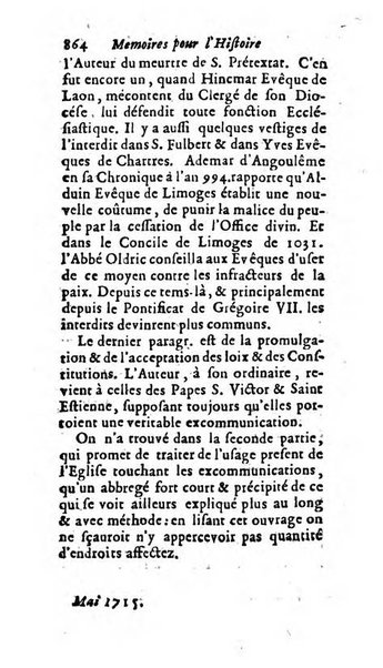 Mémoires pour l'histoire des sciences & des beaux-arts recüeillies par l'ordre de Son Altesse Serenissime Monseigneur Prince souverain de Dombes