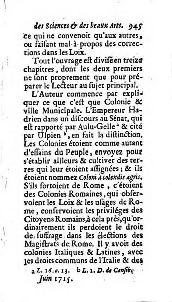 Mémoires pour l'histoire des sciences & des beaux-arts recüeillies par l'ordre de Son Altesse Serenissime Monseigneur Prince souverain de Dombes