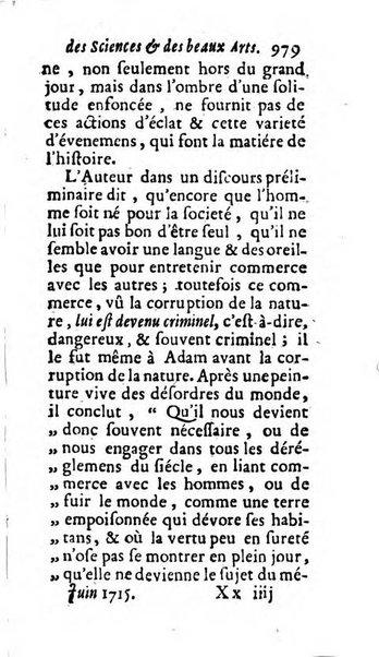 Mémoires pour l'histoire des sciences & des beaux-arts recüeillies par l'ordre de Son Altesse Serenissime Monseigneur Prince souverain de Dombes