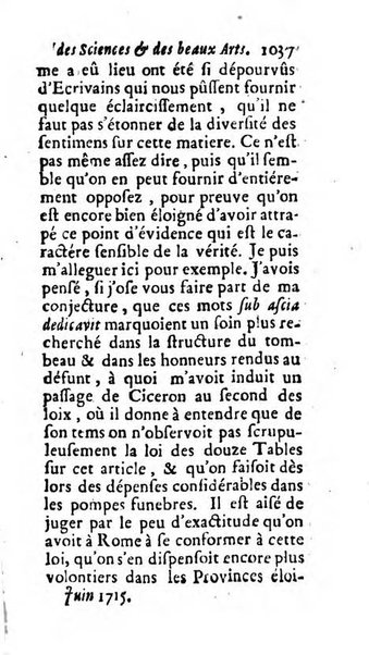 Mémoires pour l'histoire des sciences & des beaux-arts recüeillies par l'ordre de Son Altesse Serenissime Monseigneur Prince souverain de Dombes