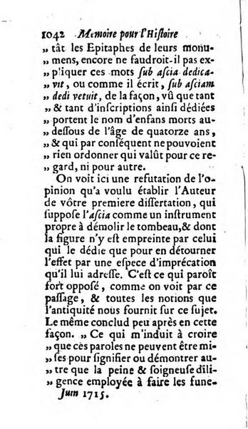 Mémoires pour l'histoire des sciences & des beaux-arts recüeillies par l'ordre de Son Altesse Serenissime Monseigneur Prince souverain de Dombes