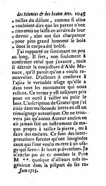 Mémoires pour l'histoire des sciences & des beaux-arts recüeillies par l'ordre de Son Altesse Serenissime Monseigneur Prince souverain de Dombes