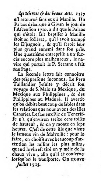 Mémoires pour l'histoire des sciences & des beaux-arts recüeillies par l'ordre de Son Altesse Serenissime Monseigneur Prince souverain de Dombes