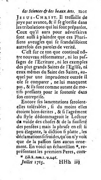 Mémoires pour l'histoire des sciences & des beaux-arts recüeillies par l'ordre de Son Altesse Serenissime Monseigneur Prince souverain de Dombes