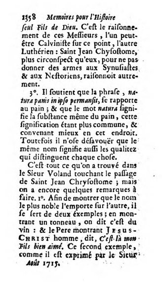 Mémoires pour l'histoire des sciences & des beaux-arts recüeillies par l'ordre de Son Altesse Serenissime Monseigneur Prince souverain de Dombes