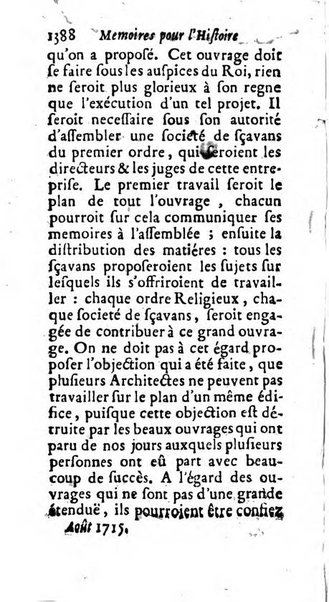 Mémoires pour l'histoire des sciences & des beaux-arts recüeillies par l'ordre de Son Altesse Serenissime Monseigneur Prince souverain de Dombes