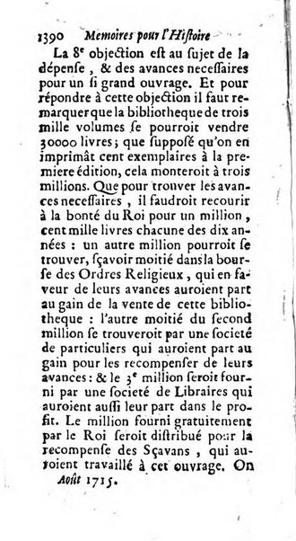 Mémoires pour l'histoire des sciences & des beaux-arts recüeillies par l'ordre de Son Altesse Serenissime Monseigneur Prince souverain de Dombes