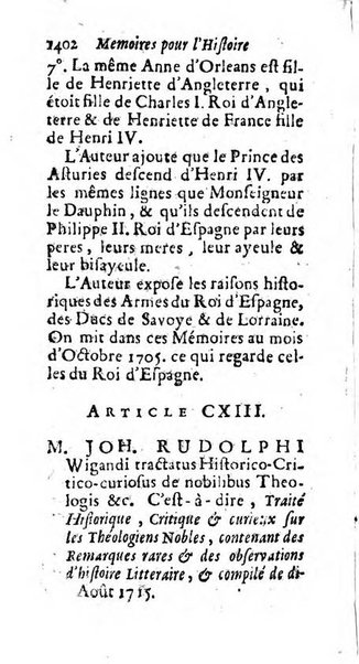 Mémoires pour l'histoire des sciences & des beaux-arts recüeillies par l'ordre de Son Altesse Serenissime Monseigneur Prince souverain de Dombes