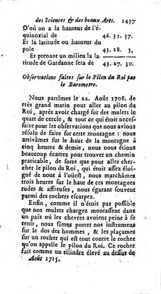 Mémoires pour l'histoire des sciences & des beaux-arts recüeillies par l'ordre de Son Altesse Serenissime Monseigneur Prince souverain de Dombes