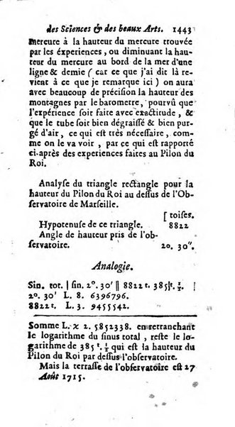 Mémoires pour l'histoire des sciences & des beaux-arts recüeillies par l'ordre de Son Altesse Serenissime Monseigneur Prince souverain de Dombes