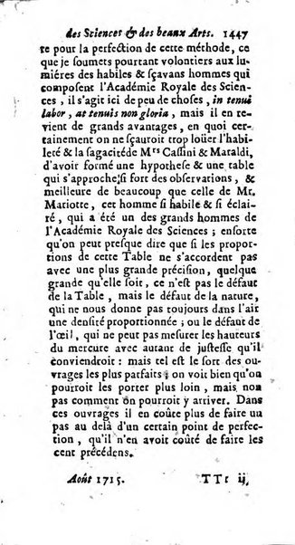 Mémoires pour l'histoire des sciences & des beaux-arts recüeillies par l'ordre de Son Altesse Serenissime Monseigneur Prince souverain de Dombes