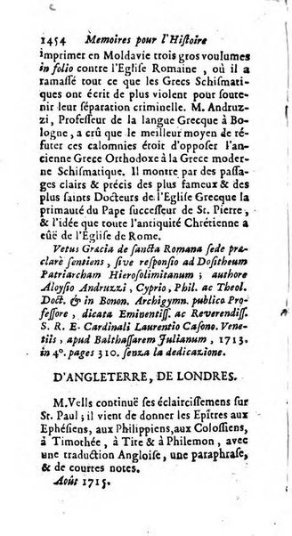 Mémoires pour l'histoire des sciences & des beaux-arts recüeillies par l'ordre de Son Altesse Serenissime Monseigneur Prince souverain de Dombes