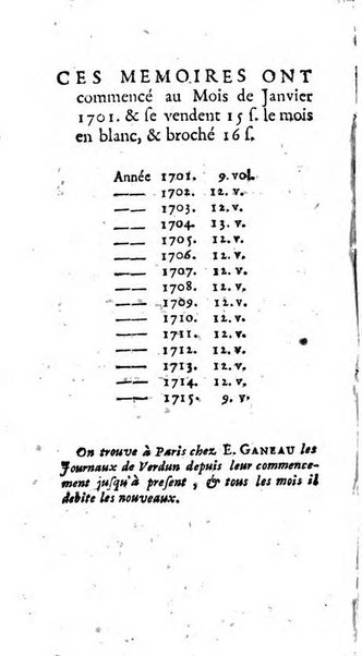 Mémoires pour l'histoire des sciences & des beaux-arts recüeillies par l'ordre de Son Altesse Serenissime Monseigneur Prince souverain de Dombes