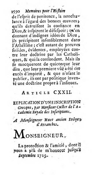 Mémoires pour l'histoire des sciences & des beaux-arts recüeillies par l'ordre de Son Altesse Serenissime Monseigneur Prince souverain de Dombes