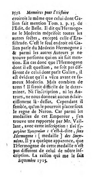 Mémoires pour l'histoire des sciences & des beaux-arts recüeillies par l'ordre de Son Altesse Serenissime Monseigneur Prince souverain de Dombes