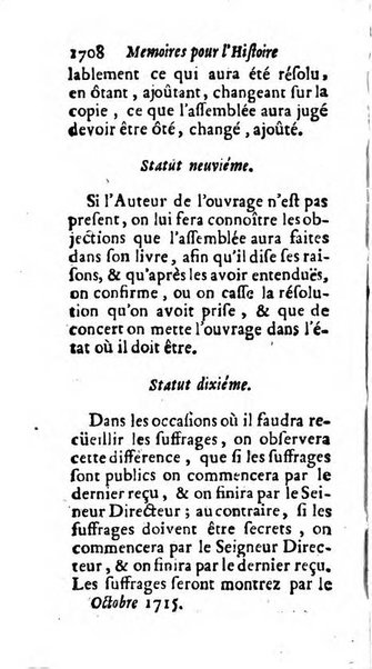 Mémoires pour l'histoire des sciences & des beaux-arts recüeillies par l'ordre de Son Altesse Serenissime Monseigneur Prince souverain de Dombes