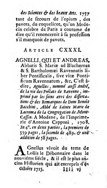 Mémoires pour l'histoire des sciences & des beaux-arts recüeillies par l'ordre de Son Altesse Serenissime Monseigneur Prince souverain de Dombes