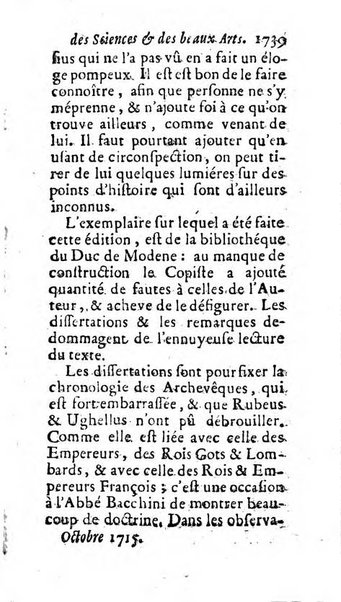 Mémoires pour l'histoire des sciences & des beaux-arts recüeillies par l'ordre de Son Altesse Serenissime Monseigneur Prince souverain de Dombes