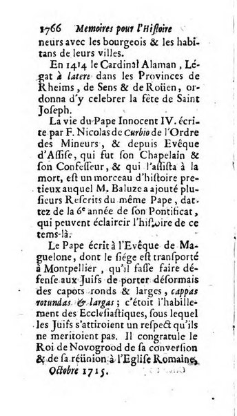 Mémoires pour l'histoire des sciences & des beaux-arts recüeillies par l'ordre de Son Altesse Serenissime Monseigneur Prince souverain de Dombes