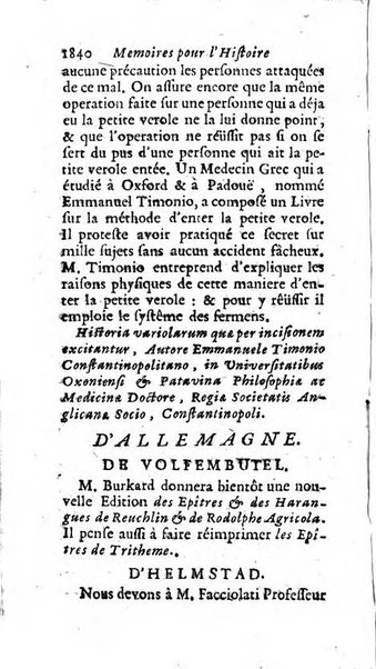 Mémoires pour l'histoire des sciences & des beaux-arts recüeillies par l'ordre de Son Altesse Serenissime Monseigneur Prince souverain de Dombes