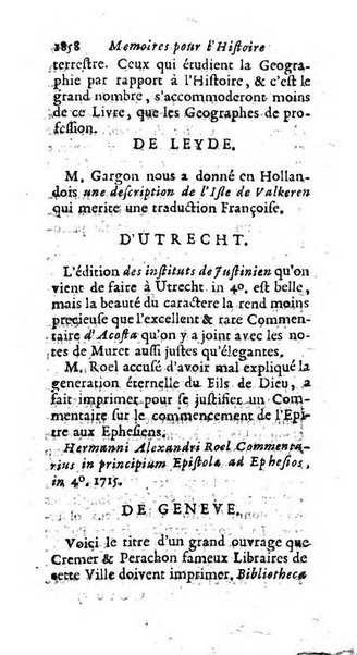 Mémoires pour l'histoire des sciences & des beaux-arts recüeillies par l'ordre de Son Altesse Serenissime Monseigneur Prince souverain de Dombes