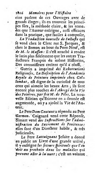 Mémoires pour l'histoire des sciences & des beaux-arts recüeillies par l'ordre de Son Altesse Serenissime Monseigneur Prince souverain de Dombes