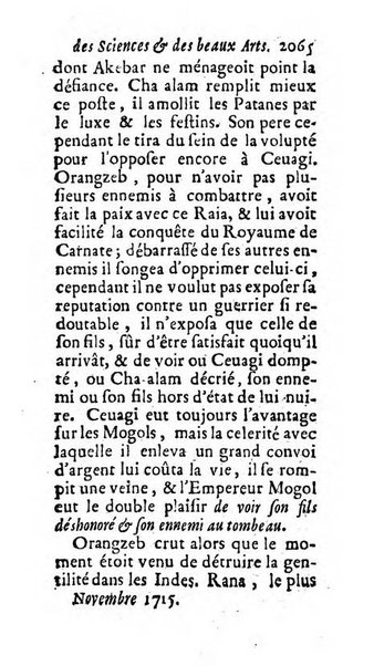 Mémoires pour l'histoire des sciences & des beaux-arts recüeillies par l'ordre de Son Altesse Serenissime Monseigneur Prince souverain de Dombes