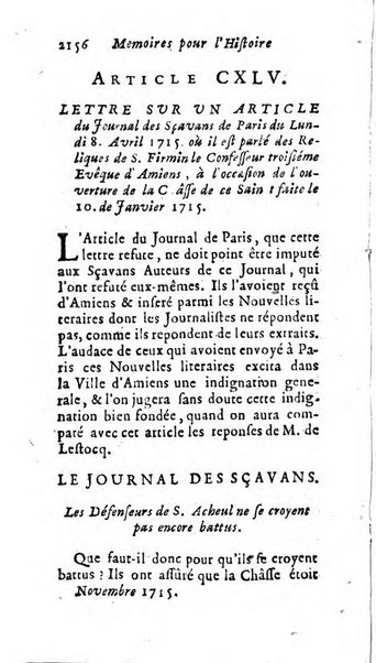 Mémoires pour l'histoire des sciences & des beaux-arts recüeillies par l'ordre de Son Altesse Serenissime Monseigneur Prince souverain de Dombes