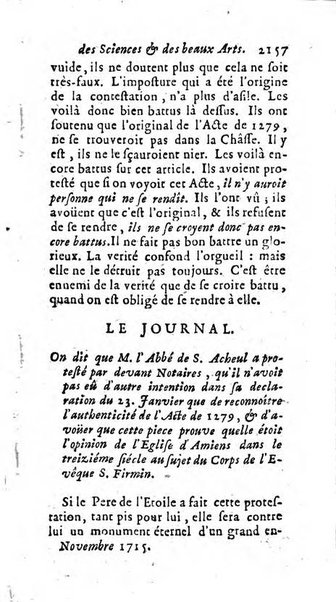 Mémoires pour l'histoire des sciences & des beaux-arts recüeillies par l'ordre de Son Altesse Serenissime Monseigneur Prince souverain de Dombes