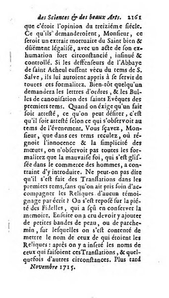 Mémoires pour l'histoire des sciences & des beaux-arts recüeillies par l'ordre de Son Altesse Serenissime Monseigneur Prince souverain de Dombes