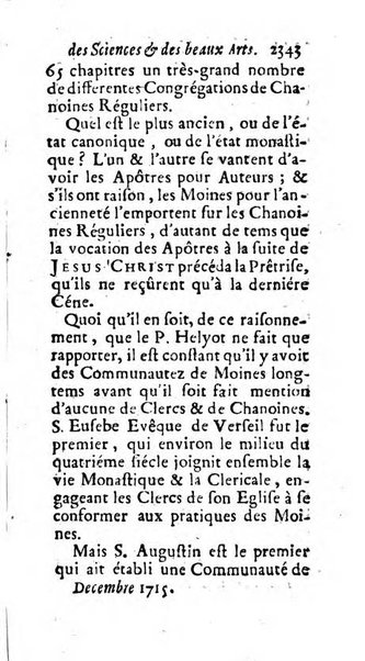 Mémoires pour l'histoire des sciences & des beaux-arts recüeillies par l'ordre de Son Altesse Serenissime Monseigneur Prince souverain de Dombes