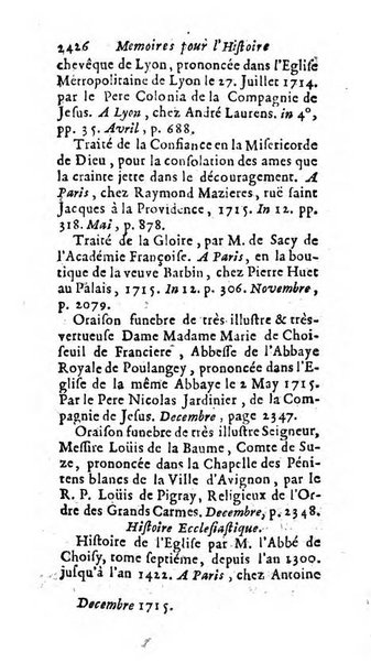 Mémoires pour l'histoire des sciences & des beaux-arts recüeillies par l'ordre de Son Altesse Serenissime Monseigneur Prince souverain de Dombes