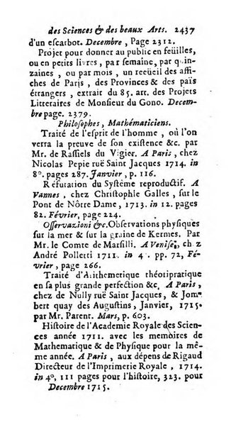 Mémoires pour l'histoire des sciences & des beaux-arts recüeillies par l'ordre de Son Altesse Serenissime Monseigneur Prince souverain de Dombes