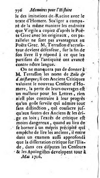 Mémoires pour l'histoire des sciences & des beaux-arts recüeillies par l'ordre de Son Altesse Serenissime Monseigneur Prince souverain de Dombes