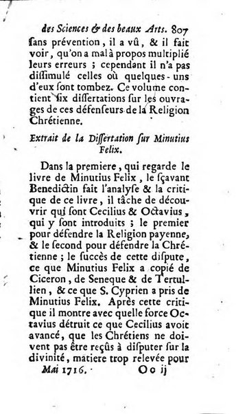 Mémoires pour l'histoire des sciences & des beaux-arts recüeillies par l'ordre de Son Altesse Serenissime Monseigneur Prince souverain de Dombes